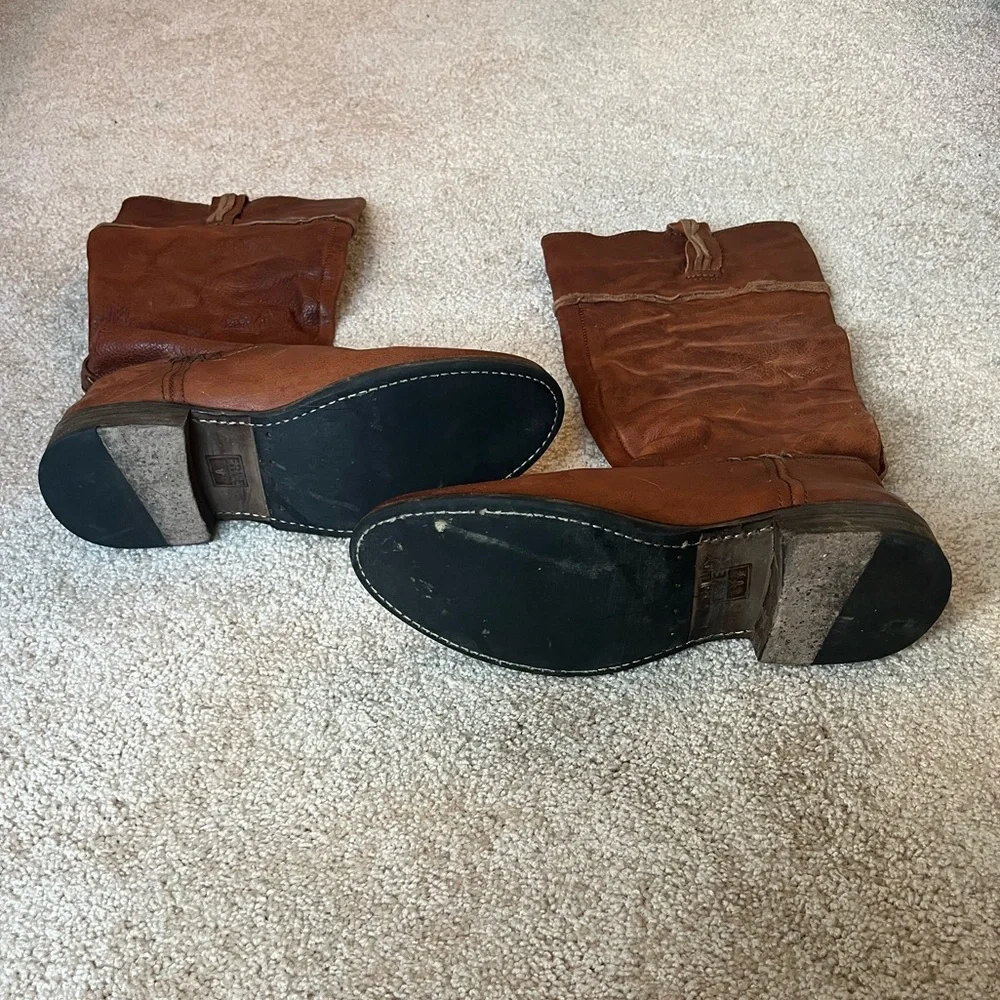 Frye Brown Tall Leather Riding Boots